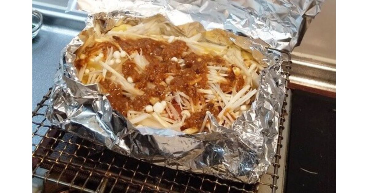 レシピ☆辻和金網 焼網レビュー秋鮭のちゃんちゃん焼きホイル焼き 